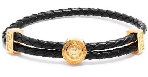 versace armband leder|Versace medusa bracelet.